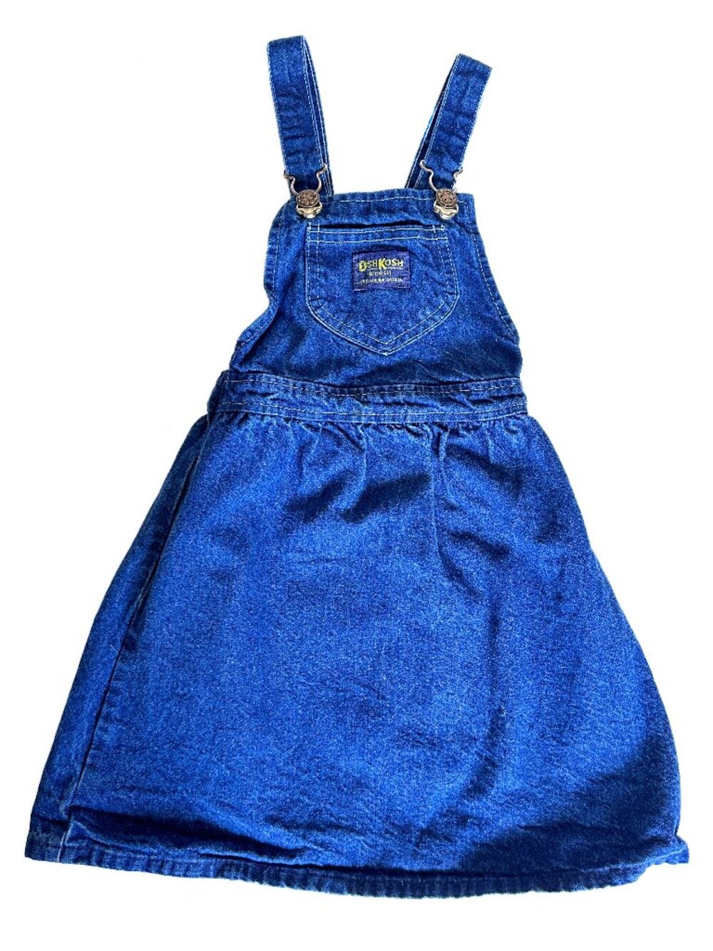 Osh Kosh B’Gosh Baby Girls Blue Denim Overall Dress Jean Sz 6 100% Cotton USA